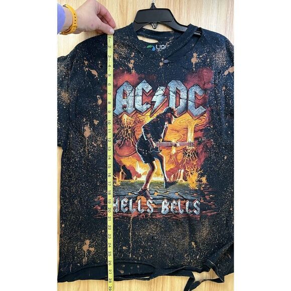 Liquid Blue AC/DC Graphic Tee Distressed Tie Dye Unisex XL - Picture 5 of 5